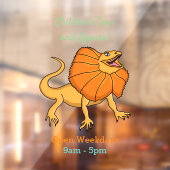 Oranje gevlekte hagedis cartoon afbeelding raamsticker (Vel 2)