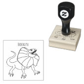 Oranje gevlekte hagedis cartoon afbeelding rubberstempel (Gestempeld)