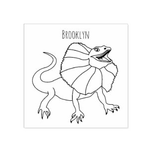 Oranje gevlekte hagedis cartoon afbeelding rubberstempel