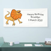 Oranje gevlekte hagedis cartoon afbeelding spandoek (Beurs)