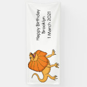 Oranje gevlekte hagedis cartoon afbeelding spandoek (Verticaal)