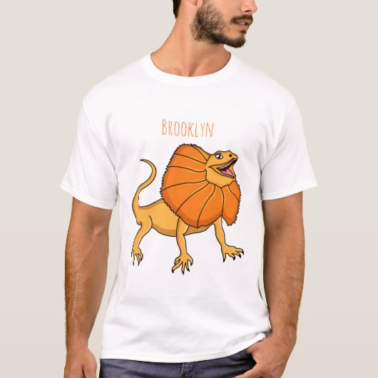 Oranje gevlekte hagedis cartoon afbeelding t-shirt (Voorkant)