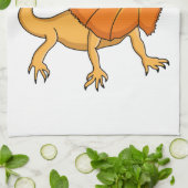 Oranje gevlekte hagedis cartoon afbeelding theedoek (Gevouwen)