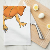 Oranje gevlekte hagedis cartoon afbeelding theedoek (Quarter Fold)