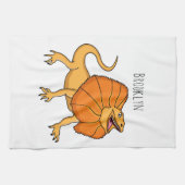 Oranje gevlekte hagedis cartoon afbeelding theedoek (Horizontaal)