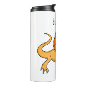 Oranje gevlekte hagedis cartoon afbeelding thermosbeker (Gedraaid links)