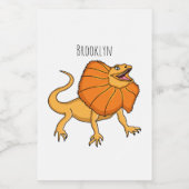 Oranje gevlekte hagedis cartoon afbeelding voedselcontainer etiket (Enkel label)