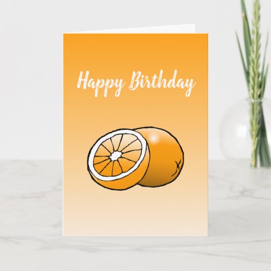 Oranje gevouwen Kaart van Birthday (Voorkant)