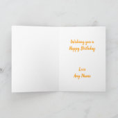 Oranje gevouwen Kaart van Birthday (Binnen)