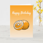 Oranje gevouwen Kaart van Birthday (Gele Bloem)