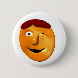 Oranje gezicht geeft je een wink ronde button 5,7 cm