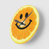 Oranje gezichtsklok ronde klok (Hoek)