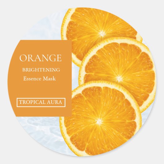 Oranje Gezichtsmasker Label (Voorkant)