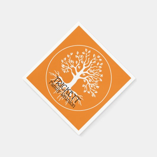 Oranje gezinshereniging - Silhouette Servet (Hoek)