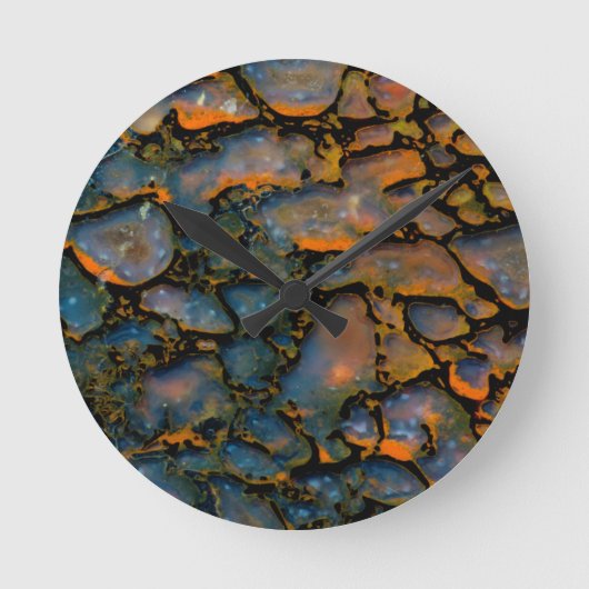 Oranje gezuiverd dinosaurusbot ronde klok (Voorkant)