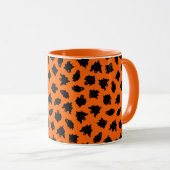 Oranje Ghost Elegant Halloween Mok (Voorkant rechts)