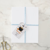 Oranje Ghost Halloween Baby is het brouwen van gun Cadeaulabel (Met Touw)