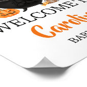 Oranje Ghost Halloween-Baby is welkom Poster (Hoek)