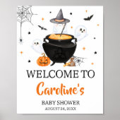 Oranje Ghost Halloween-Baby is welkom Poster (Voorkant)