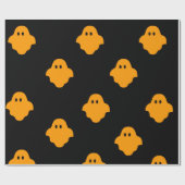Oranje Ghost Halloween Thema Cadeaupapier (Vlak)