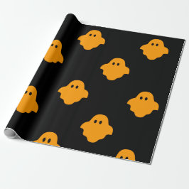 Oranje Ghost Halloween Thema Cadeaupapier