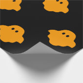 Oranje Ghost Halloween Thema Cadeaupapier (Hoek)