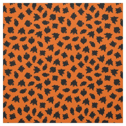 Oranje Ghost Happy Halloween Modern Stof (Swatch)