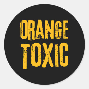 Oranje Giftig Anti Trump Politieke Weerstand Ronde Sticker