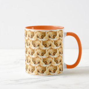 Oranje Ginger Cat Pattern Mok