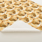 Oranje Ginger Cat Pattern Sherpa Deken (3/4)