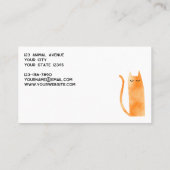 Oranje Ginger Cat Pet Sitting Visitekaartje (Achterkant)