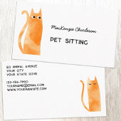 Oranje Ginger Cat Pet Sitting Visitekaartje