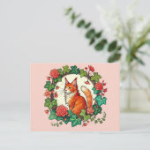 Oranje Ginger Maine Coon Cat Briefkaart (Staand voorkant)