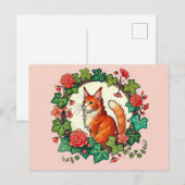 Oranje Ginger Maine Coon Cat Briefkaart (Voorkant / Achterkant)
