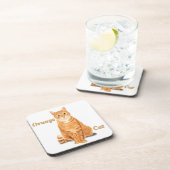Oranje Ginger Tabby Cat gepersonaliseerd Bier Onderzetter (Rechterzijde)
