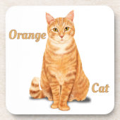 Oranje Ginger Tabby Cat gepersonaliseerd Bier Onderzetter (Voorkant)