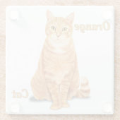 Oranje Ginger Tabby Cat gepersonaliseerd Glazen Onderzetter (Achterkant)