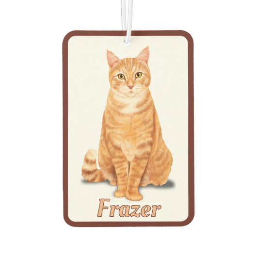 Oranje Ginger Tabby Cat gepersonaliseerd Luchtverfrisser (Achterkant)