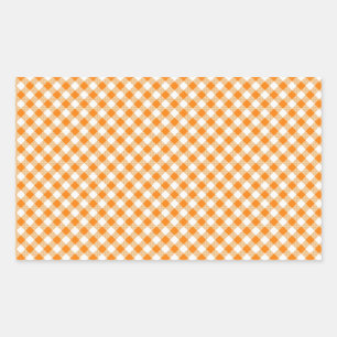 Oranje Gingham achtergrond rechthoek Sticker