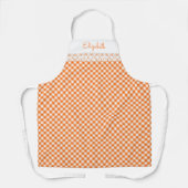 Oranje Gingham All-Over Print Apron Schort (Voorkant)