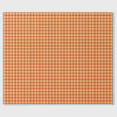 Oranje Gingham Autumn Wrapping Paper Cadeaupapier (Vlak)