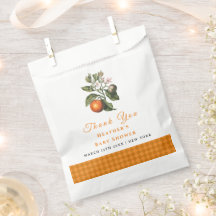  Oranje Gingham Baby shower dank u