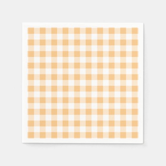 Oranje Gingham-baby shower Servet (Voorkant)
