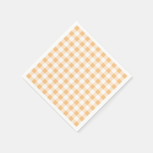 Oranje Gingham-baby shower Servet (Hoek)