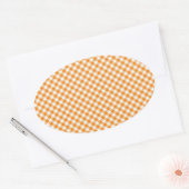 Oranje Gingham Background Oval Sticker (Envelop)