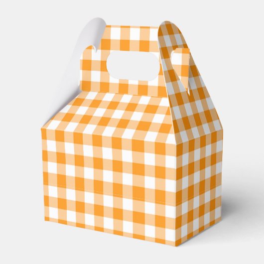 Oranje Gingham Bedankdoosjes (Voorkant Zijde)