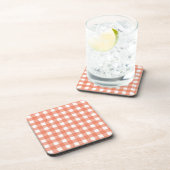 Oranje gingham bier onderzetter (Rechterzijde)