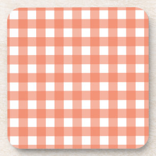 Oranje gingham bier onderzetter