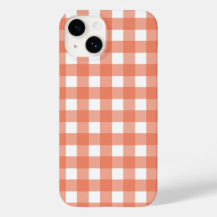 Oranje gingham Case-Mate iPhone 14 hoesje