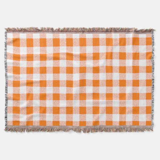 oranje gingham check deken (Voorkant)